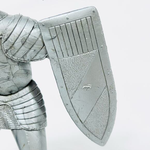 Vintage Louis Marx & Co. Medieval Knight 6” Silver Toy Soldier 1964 - Picture 6 of 15